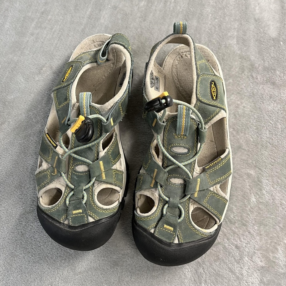 KEEN Shoes Womens Size 8 Green Nubuck Fisherman Waterproof Sandals Hiking Trail